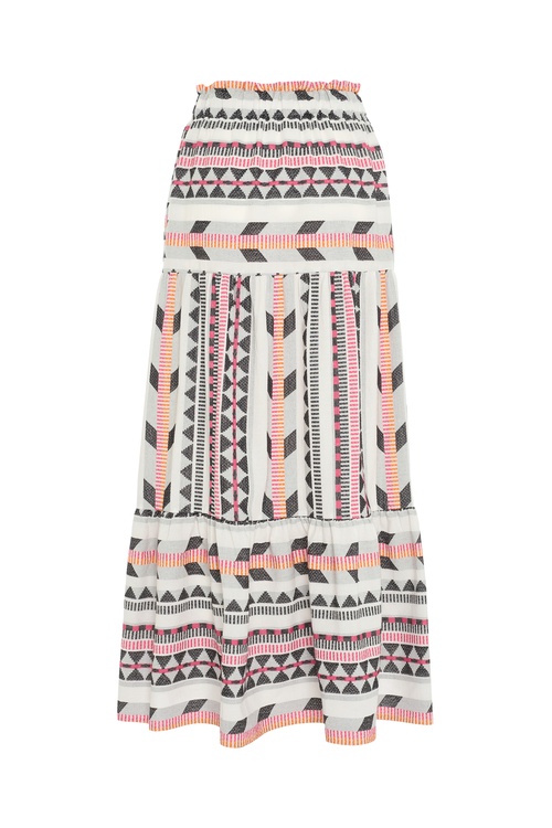  NAKIŞLI DESENLİ KLOŞ UZUN ETEK