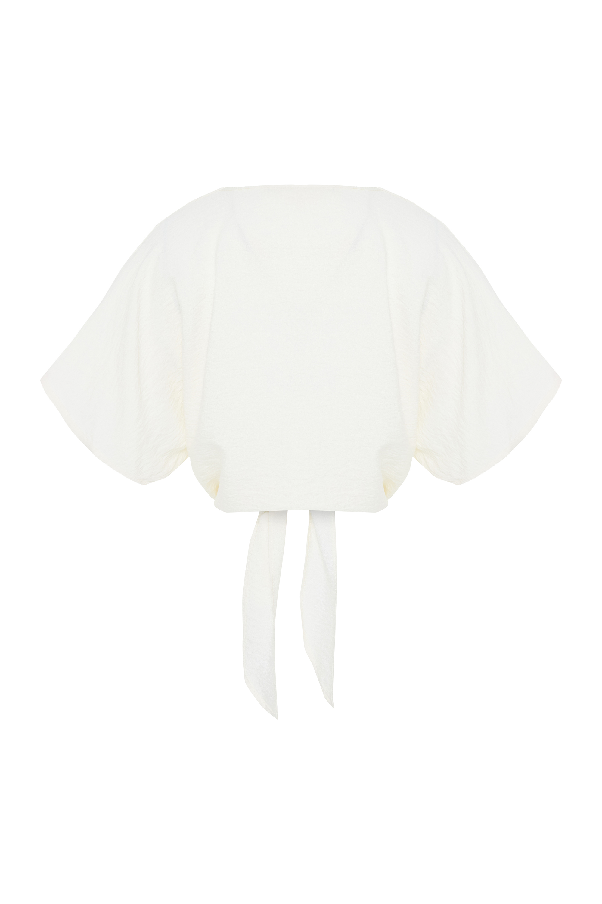 BAĞLAMA DETAYLI V YAKA CROP GÖMLEK