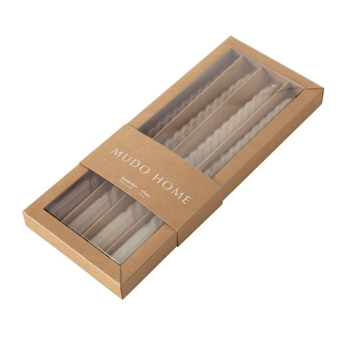 4LÜ BURGULU ŞAMDAN MUM DEGRADE BEJ-VİZON 25CM