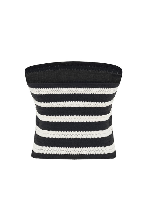  ÇİZGİLİ STRAPLEZ ÖRME BLUZ