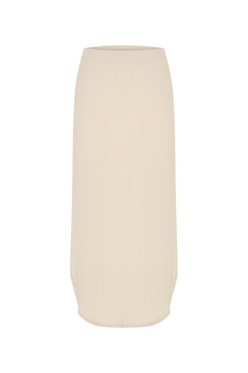 DÜZ KESİM YAN YIRTMAÇLI MİDİ ETEK