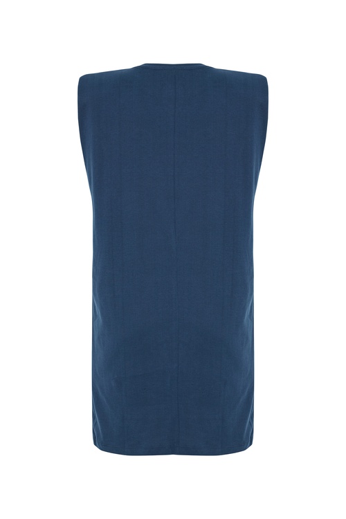  MARİN NAKIŞLI KISA KOLLU MİNİ ELBİSE