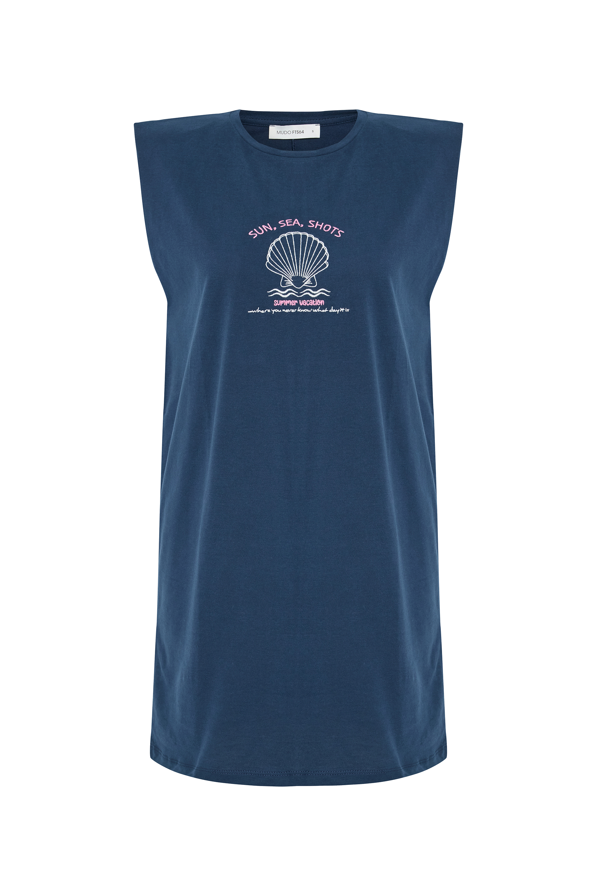 MARİN NAKIŞLI KISA KOLLU MİNİ ELBİSE