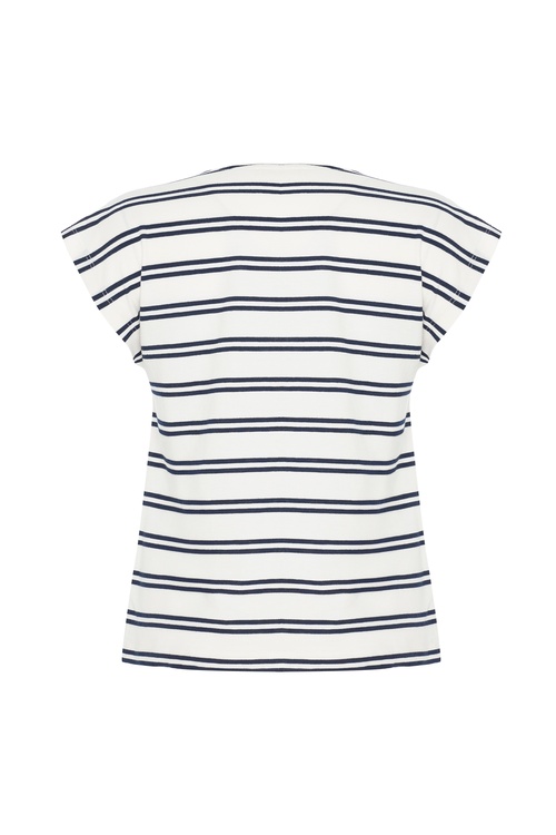  ÇİZGİLİ DÜŞÜK KOL BLUZ