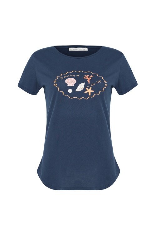  MARİN BASKILI BİSİKLET YAKA T-SHIRT