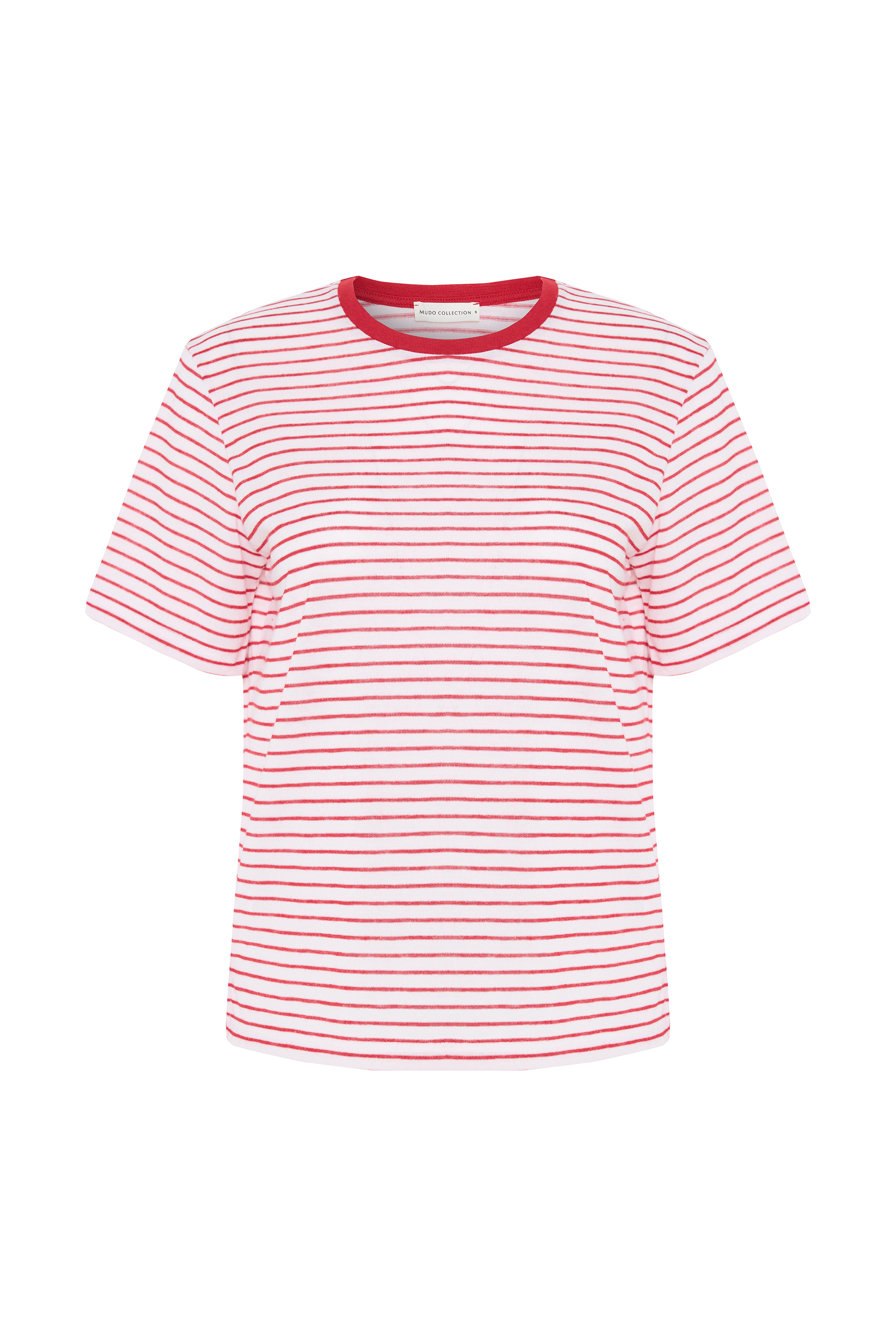 LOOSE FIT ÇİZGİLİ BİSİKLET YAKA T-SHIRT