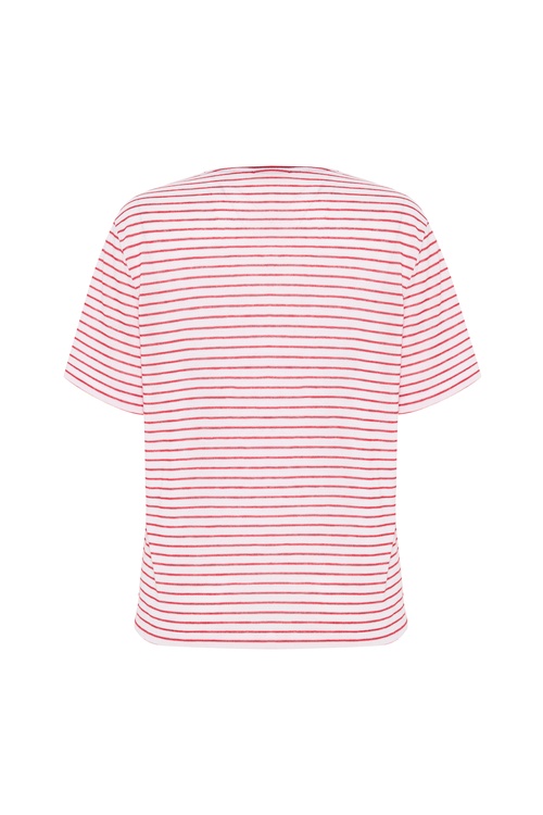  LOOSE FIT ÇİZGİLİ BİSİKLET YAKA T-SHIRT