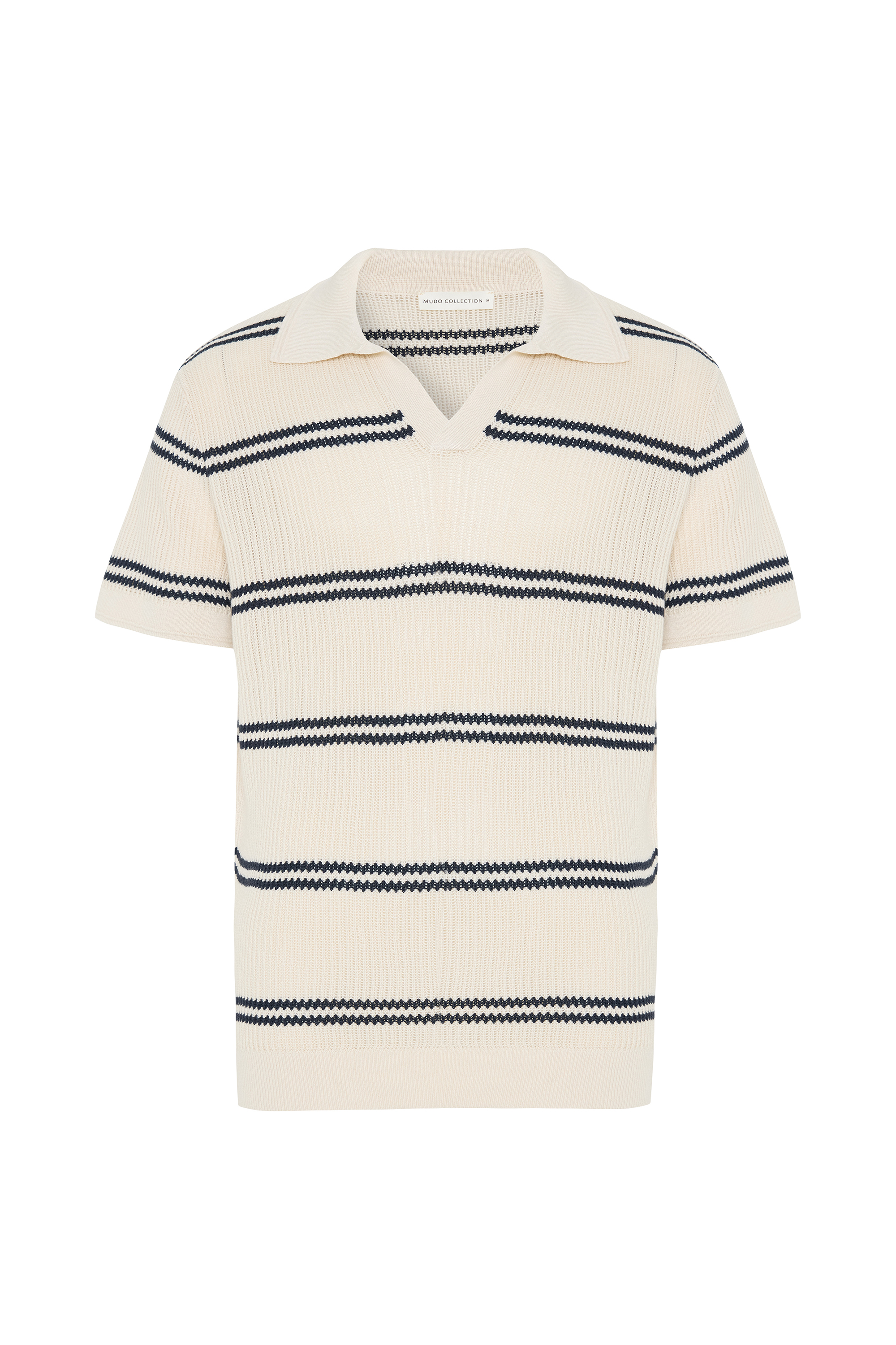 ÇİZGİLİ POLO YAKA KISA KOLLU TRİKO KAZAK