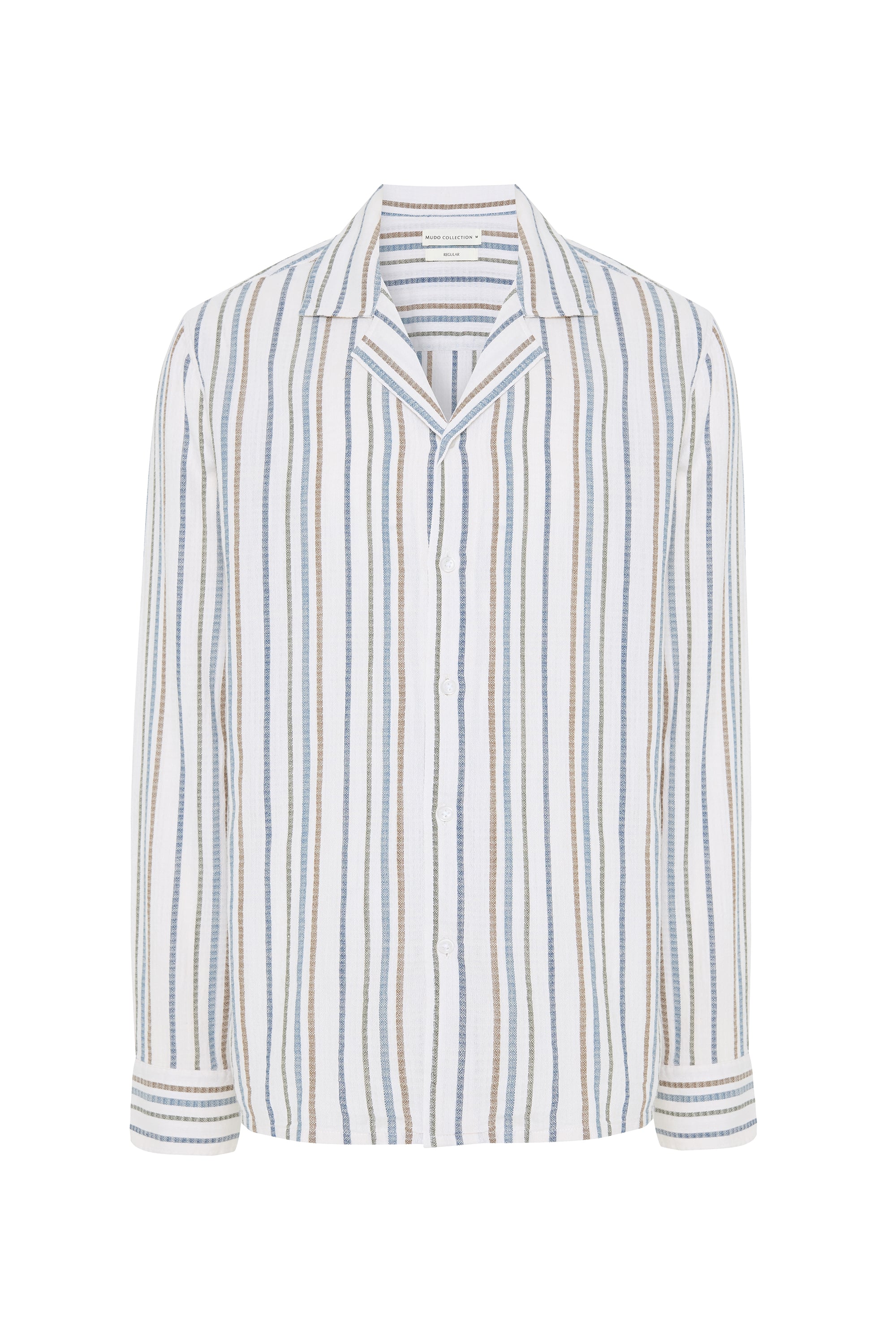 ÇİZGİLİ RESORT YAKA REGULAR FIT UZUN KOLLU GÖMLEK