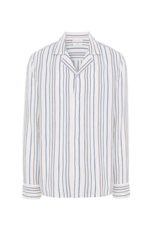  ÇİZGİLİ RESORT YAKA REGULAR FIT UZUN KOLLU GÖMLEK