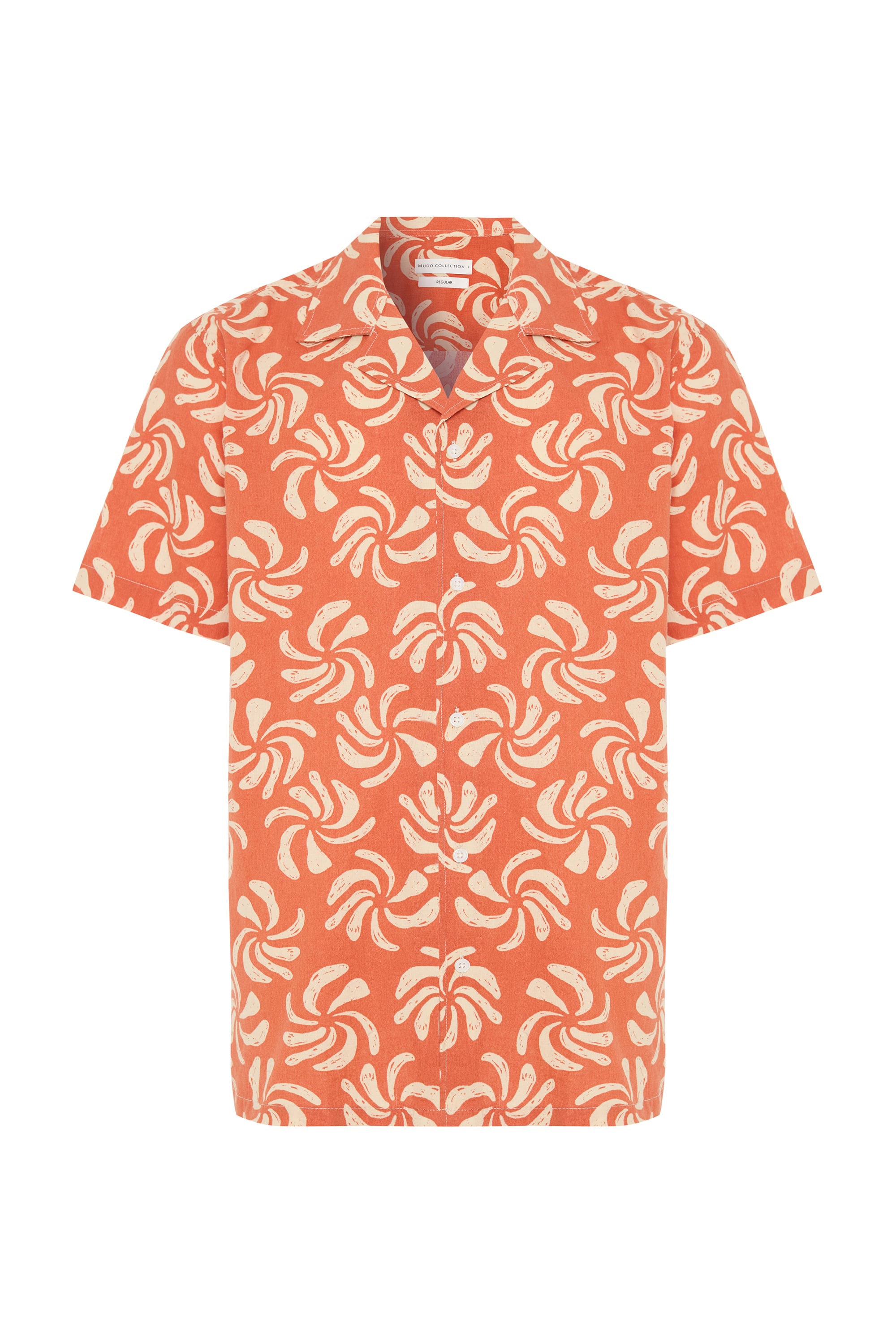 BASKILI RESORT YAKA REGULAR FIT KISA KOLLU GÖMLEK