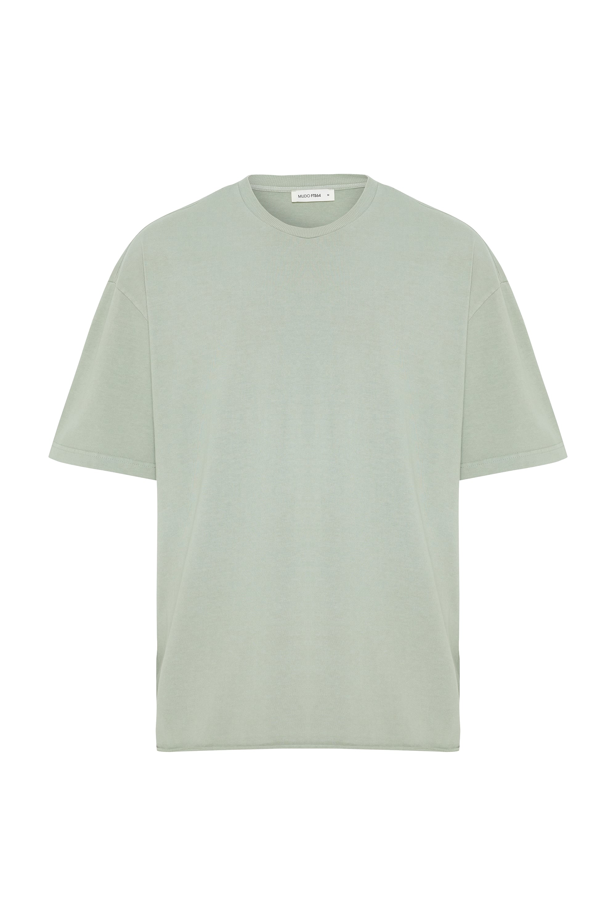 Erkek Yeşil Oversize Bisiklet Yaka T-Shirt