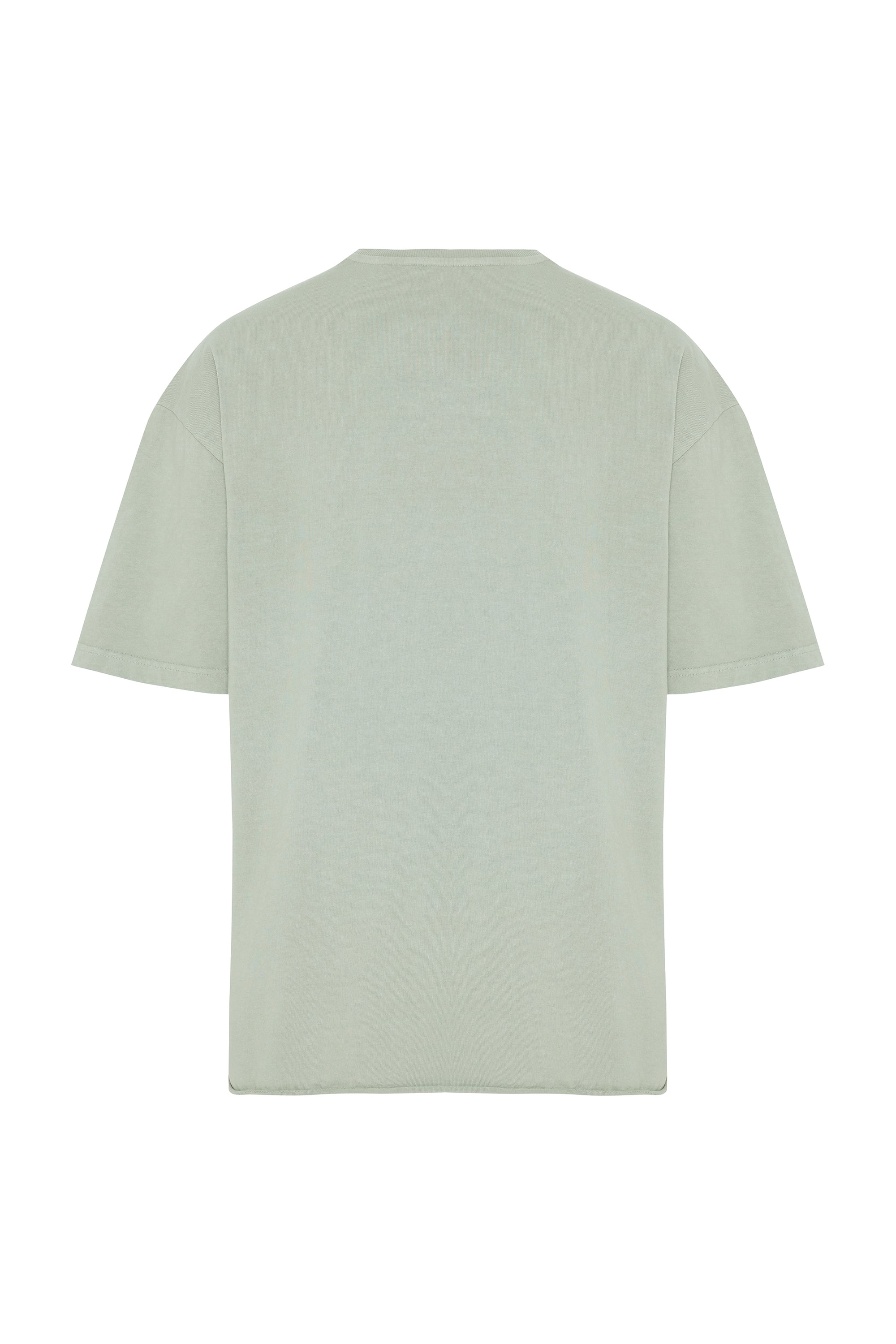 Erkek Yeşil Oversize Bisiklet Yaka T-Shirt