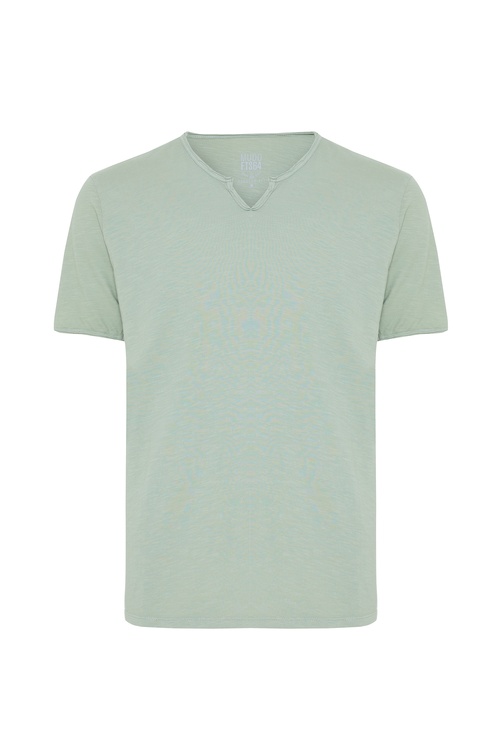  HENLEY YAKA KISA KOLLU T-SHIRT