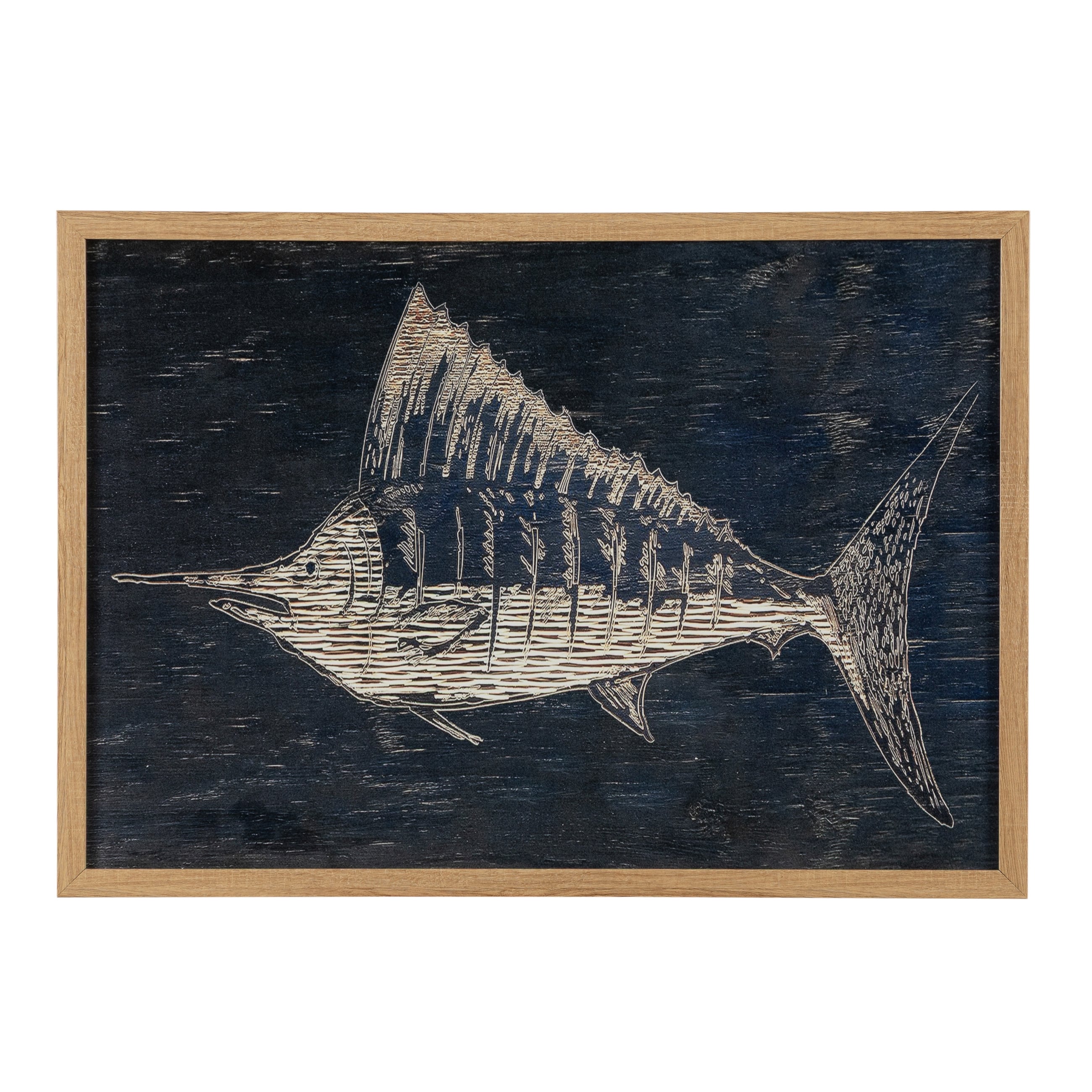 MARLIN ÇERÇEVELİ AHŞAP TABLO 50X70CM