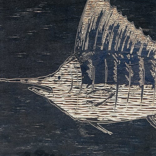 MARLIN ÇERÇEVELİ AHŞAP TABLO 50X70CM