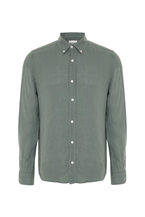  SLIM FIT UZUN KOLLU KETEN GÖMLEK