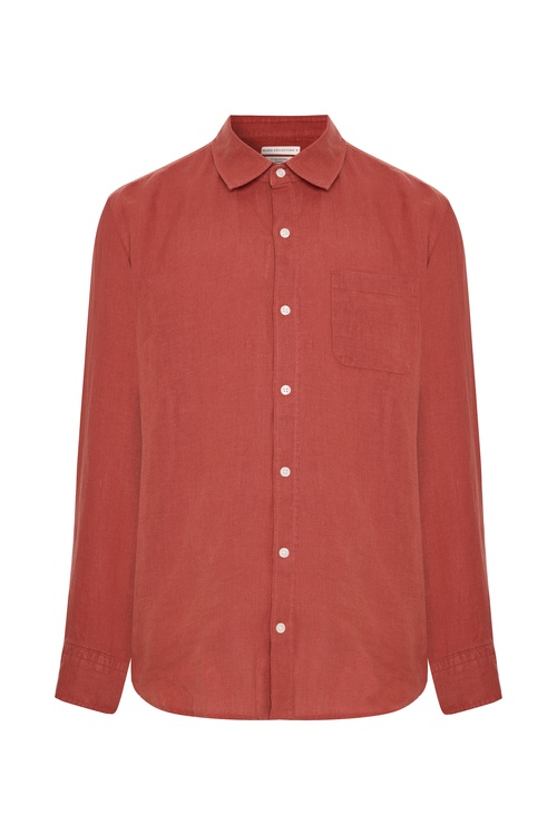  REGULAR FIT UZUN KOLLU KETEN GÖMLEK