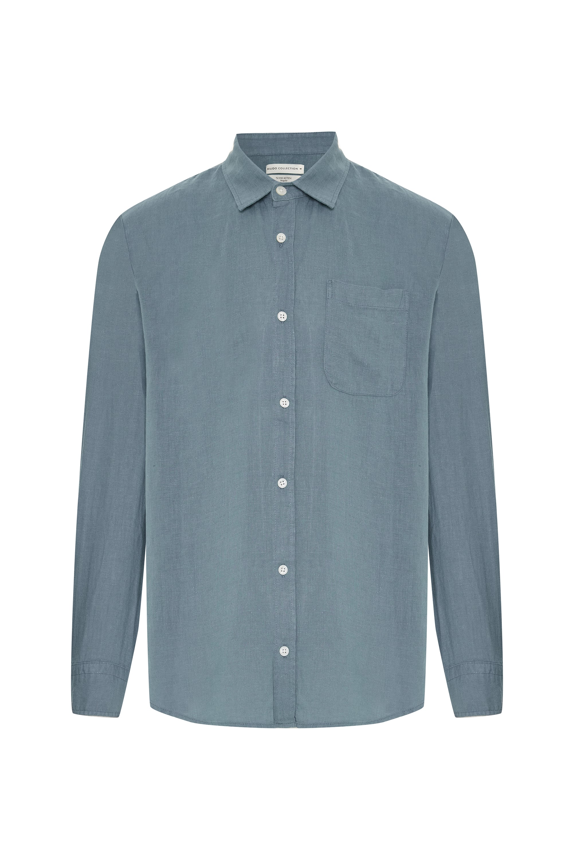 REGULAR FIT UZUN KOLLU KETEN GÖMLEK