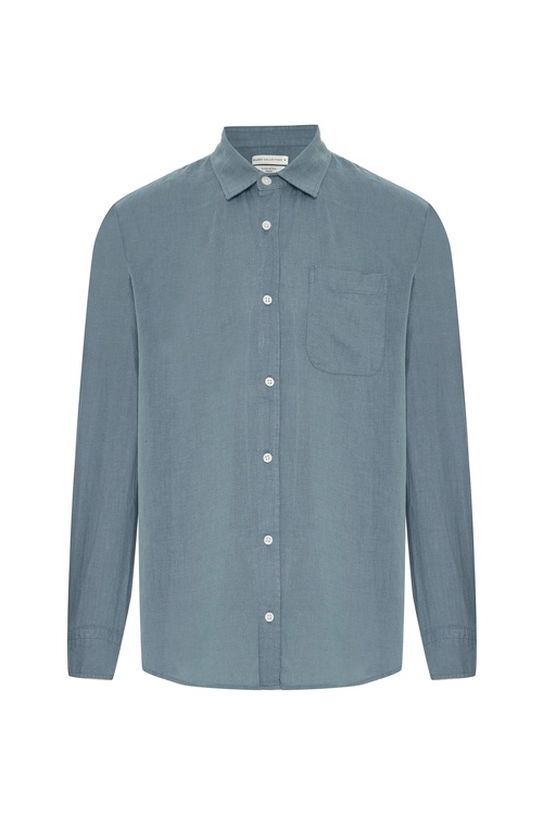  REGULAR FIT UZUN KOLLU KETEN GÖMLEK