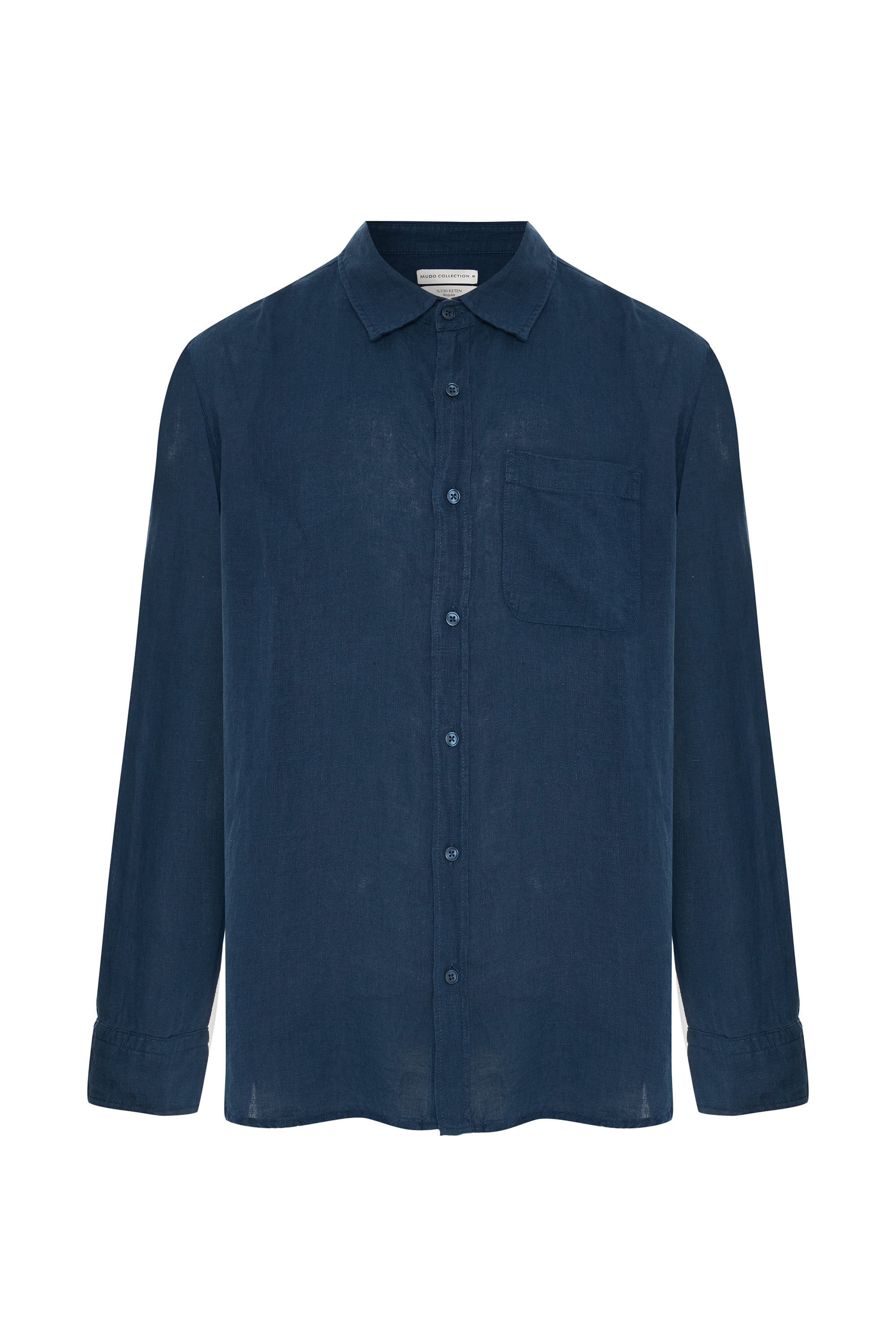 REGULAR FIT UZUN KOLLU KETEN GÖMLEK