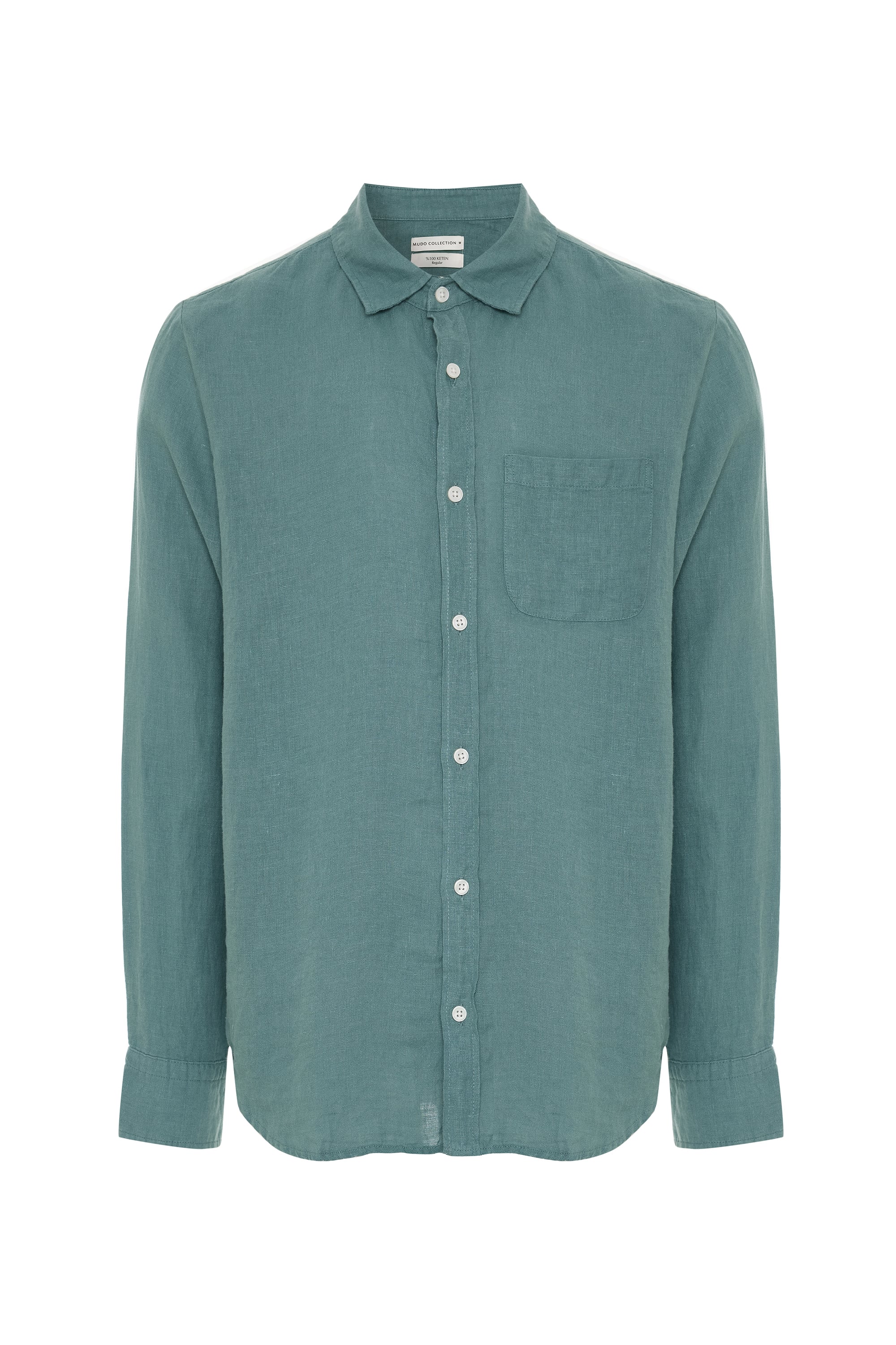 REGULAR FIT UZUN KOLLU KETEN GÖMLEK