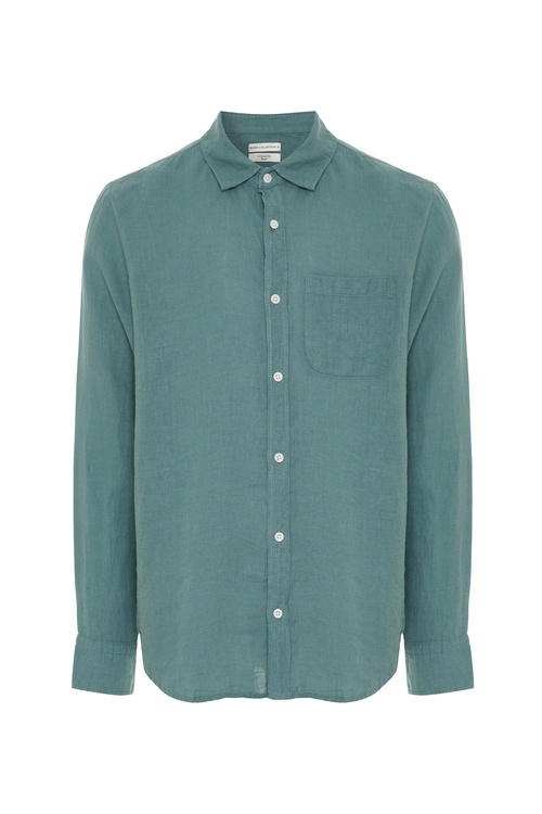  REGULAR FIT UZUN KOLLU KETEN GÖMLEK