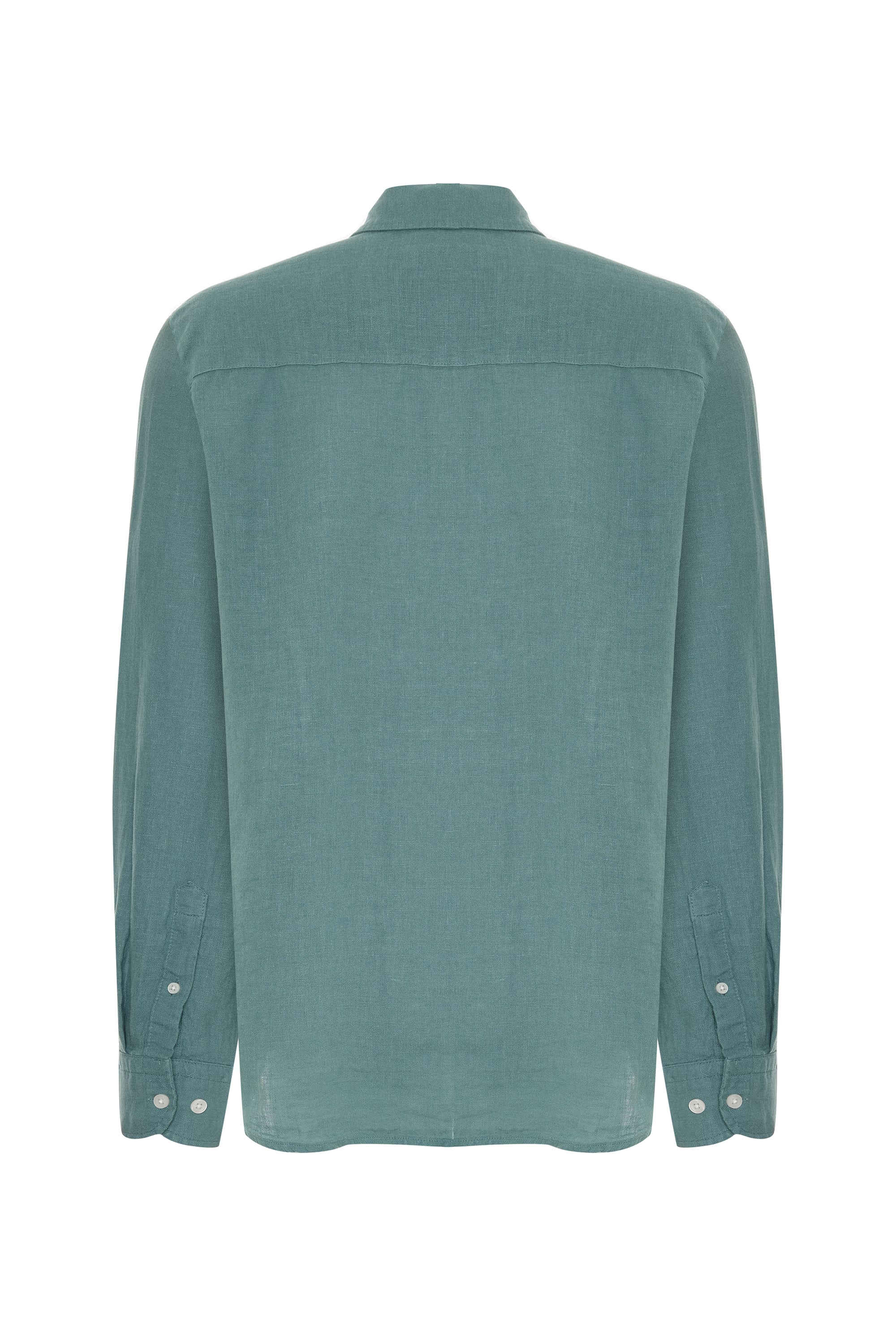 REGULAR FIT UZUN KOLLU KETEN GÖMLEK