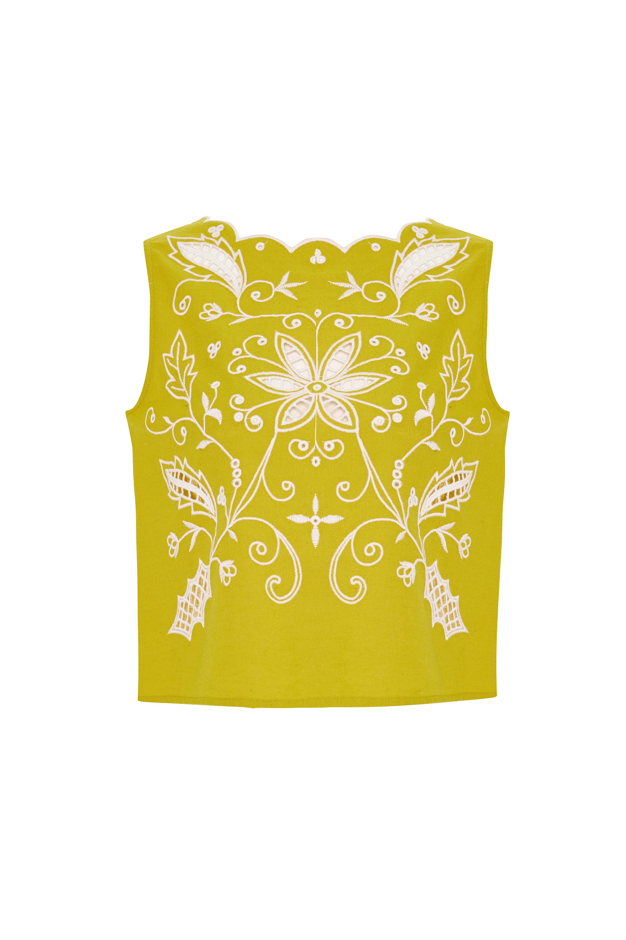 SIRT DETAYLI KOLSUZ NAKIŞLI BLUZ