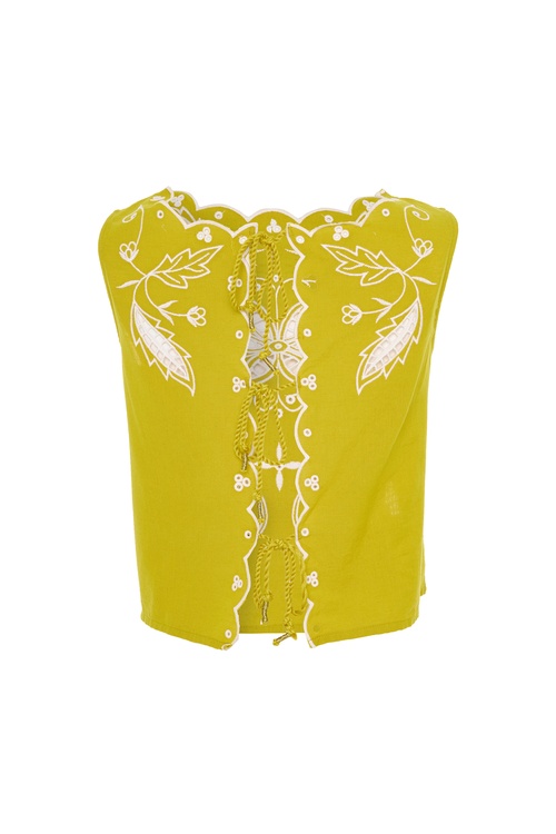  SIRT DETAYLI KOLSUZ NAKIŞLI BLUZ