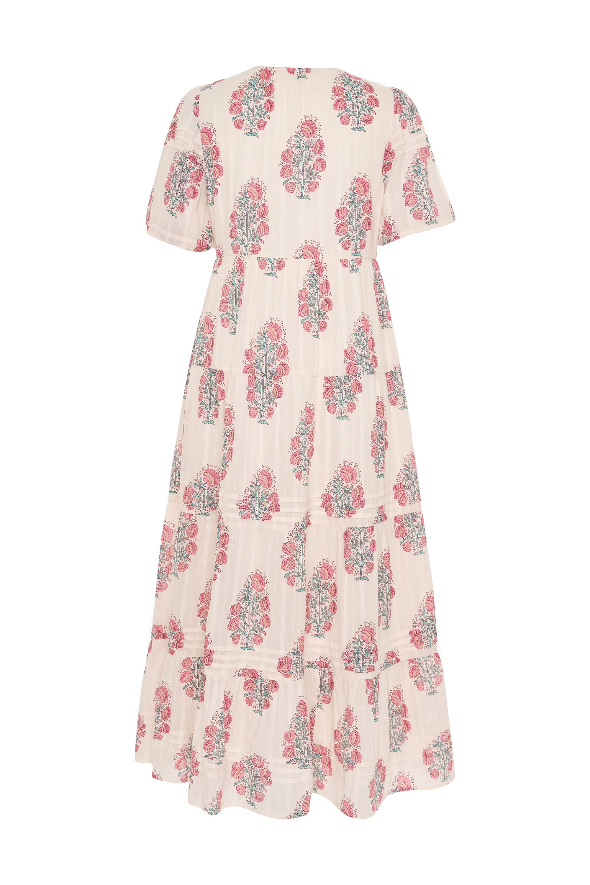 FLORAL BASKILI A FORM MİDİ ELBİSE