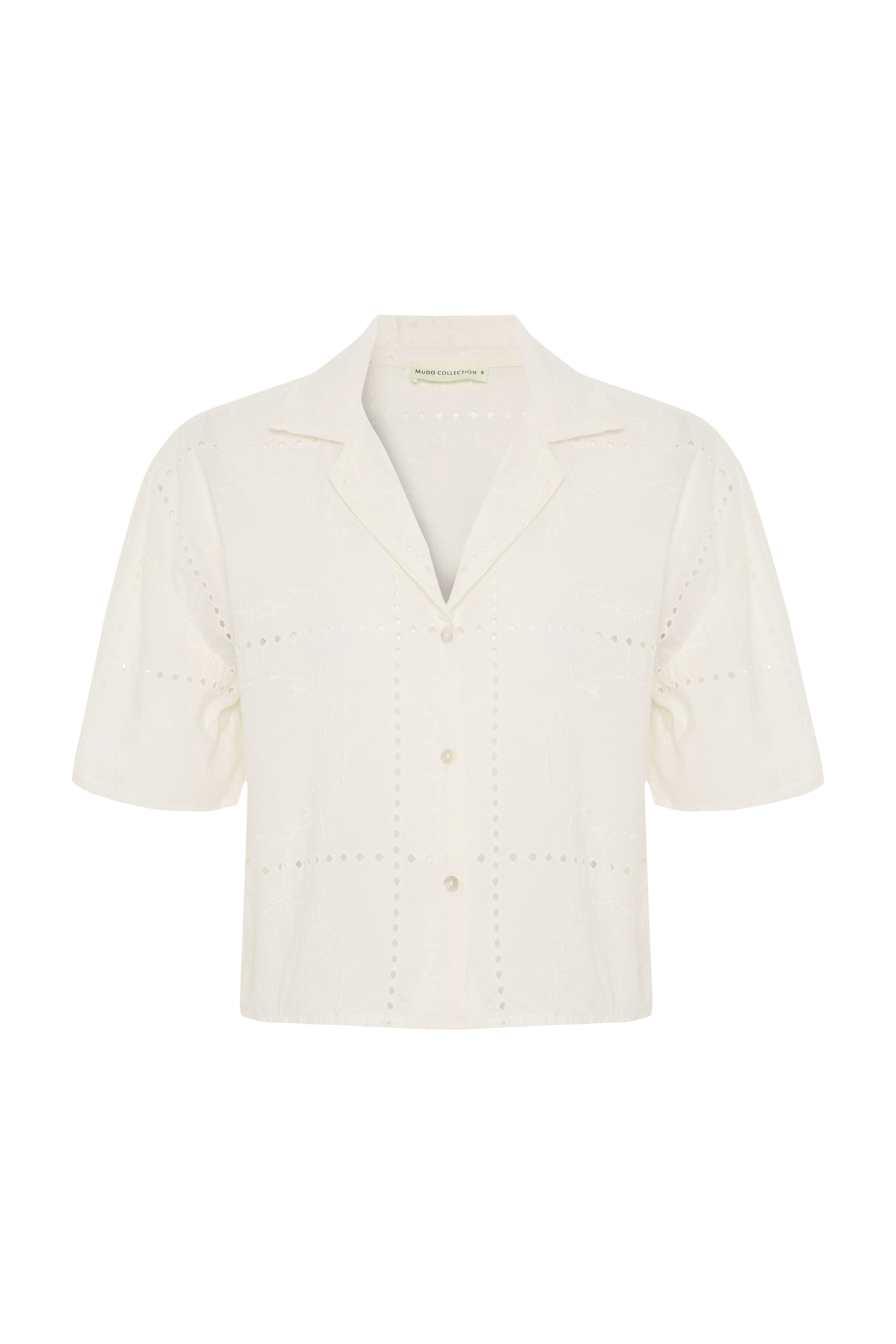 NAKIŞLI KISA KOLLU GÖMLEK