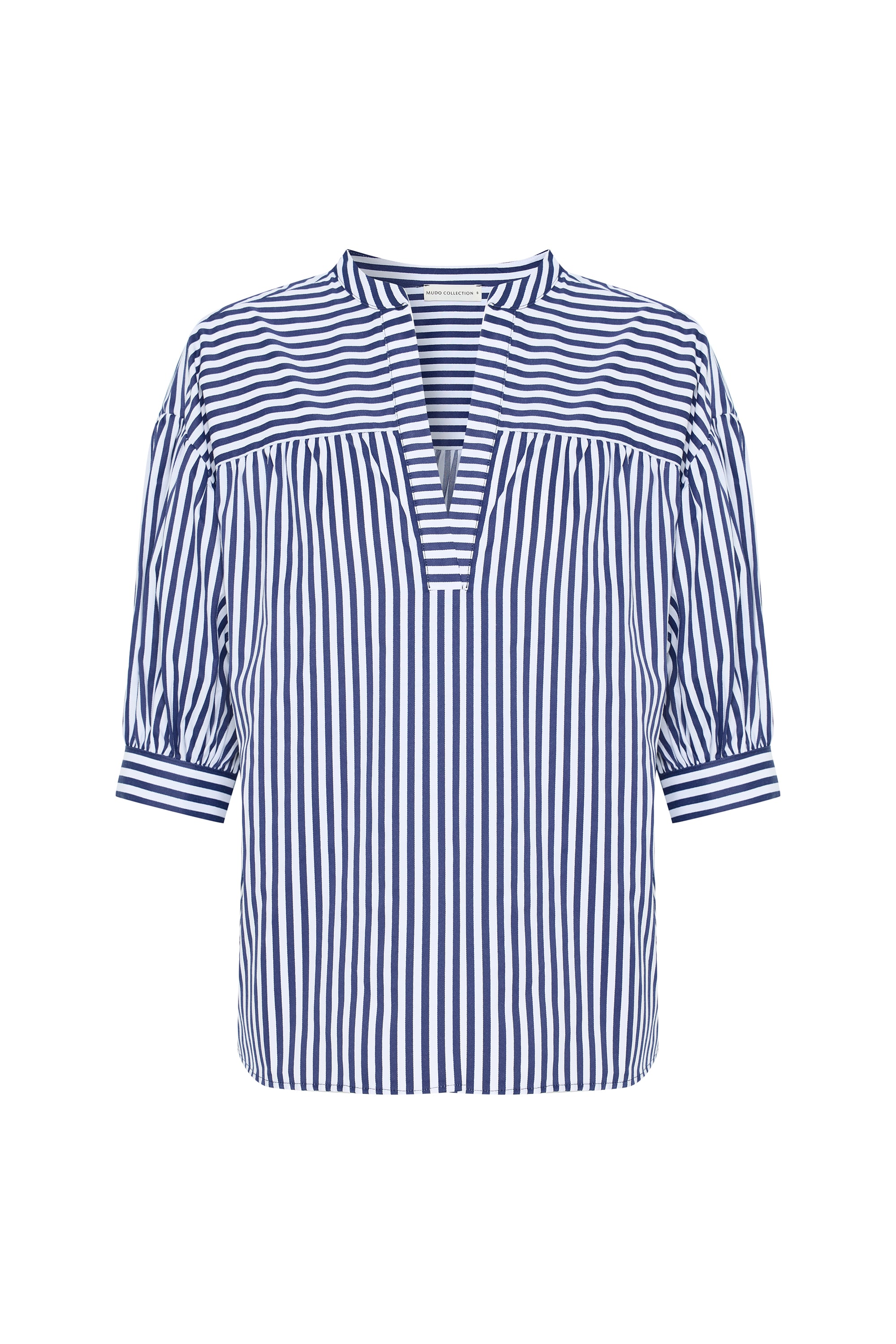 ÇİZGİLİ V YAKA OVERSIZE BLUZ