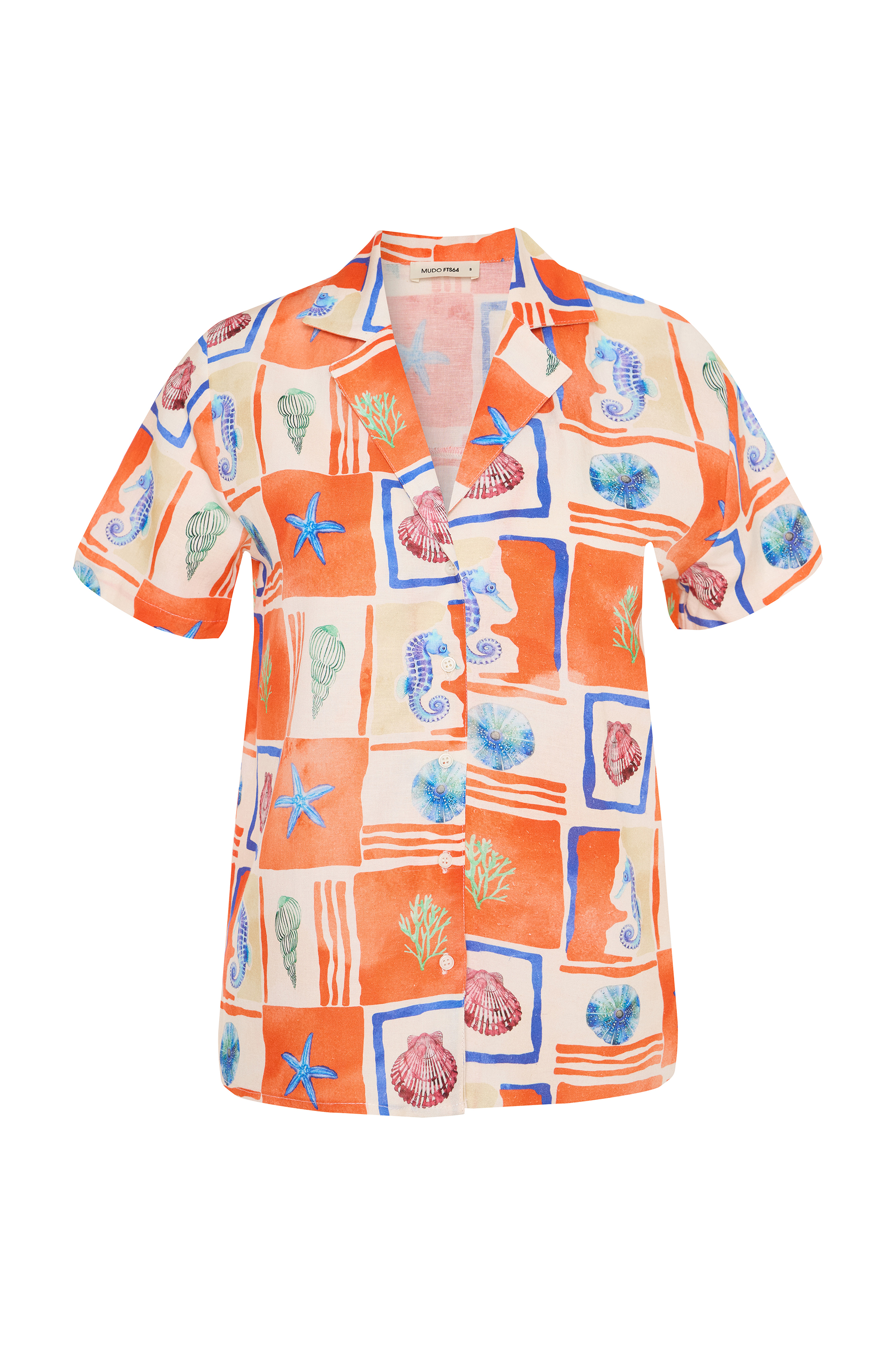 BASKILI RESORT YAKA KISA KOLLU GÖMLEK