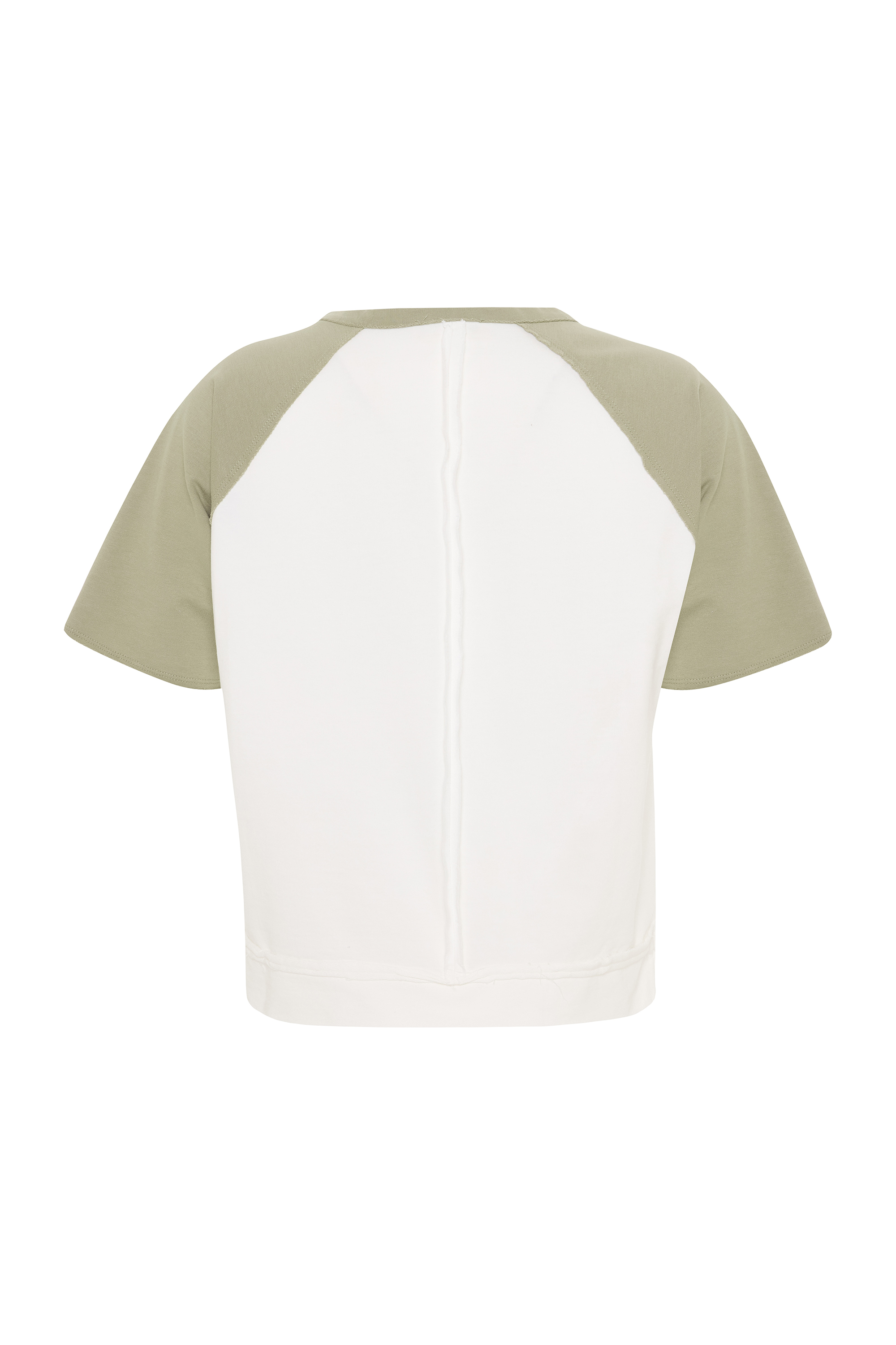 DÜĞMELİ V YAKA KISA KOLLU SWEATSHIRT