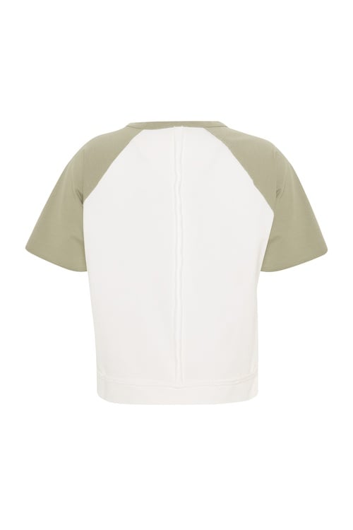 DÜĞMELİ V YAKA KISA KOLLU SWEATSHIRT