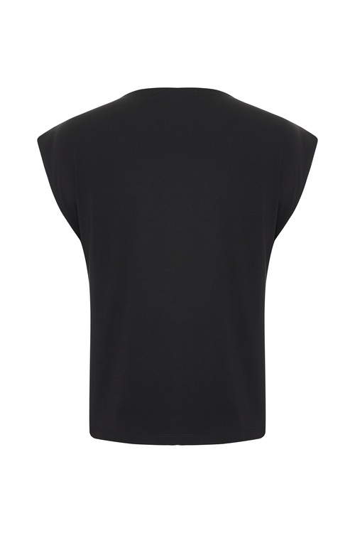  BÜZGÜLÜ V YAKA KOLSUZ BLUZ