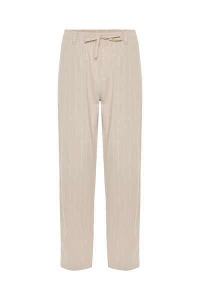 Mudo Keten Karışımlı Çizgili Straight Fit Pantolon