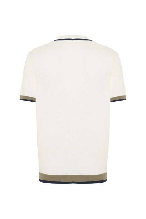  ŞERİTLİ POLO YAKA KISA KOLLU TRİKO KAZAK