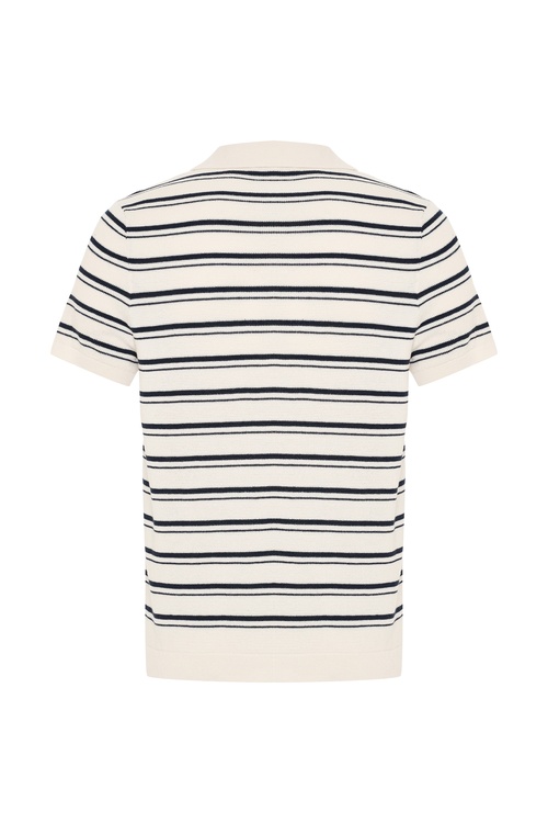  ÇİZGİLİ POLO YAKA KISA KOLLU TRİKO KAZAK