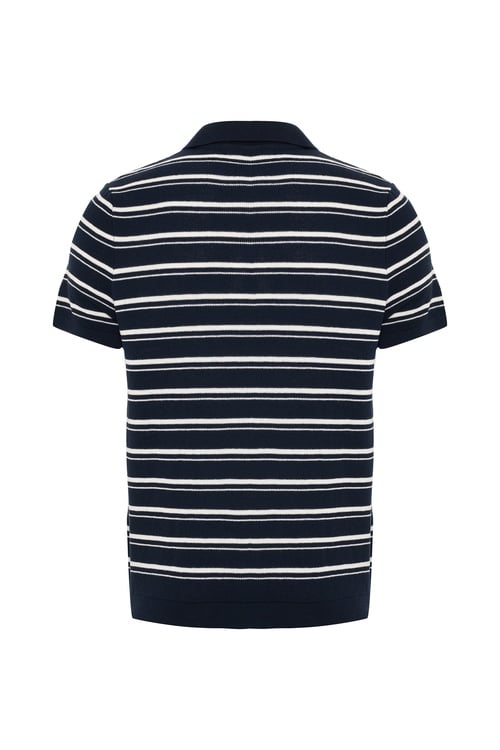  ÇİZGİLİ POLO YAKA KISA KOLLU TRİKO KAZAK