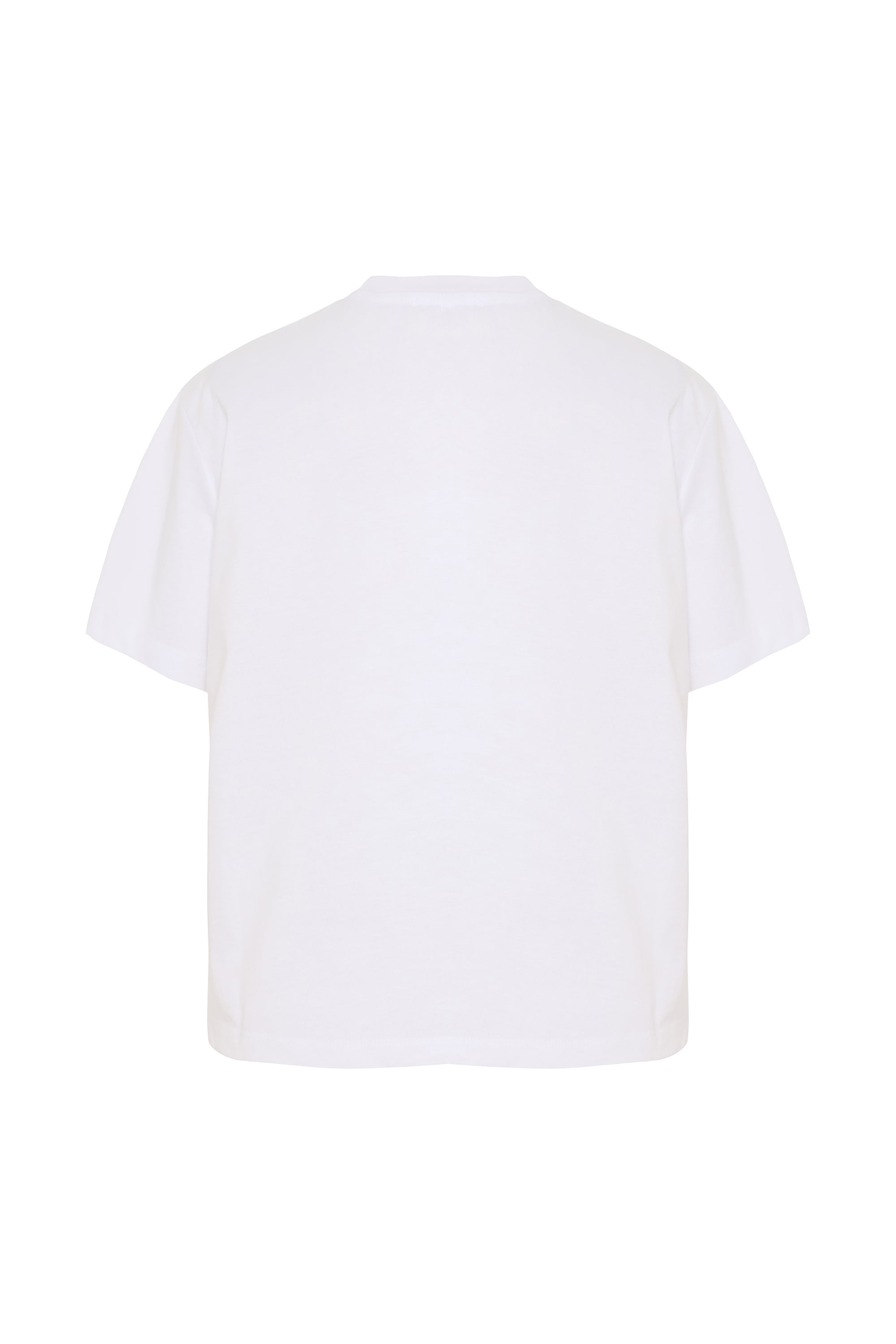 NAKIŞ DETAYLI BİSİKLET YAKA CROP T-SHIRT