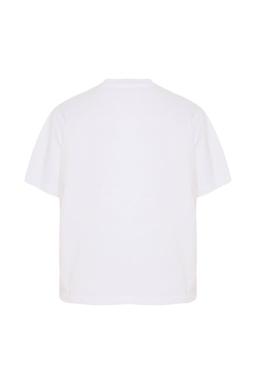  NAKIŞ DETAYLI BİSİKLET YAKA CROP T-SHIRT