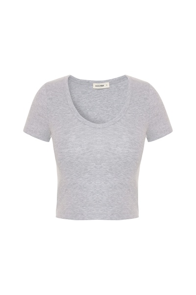 Mudo Fitilli V Yaka Crop T-Shirt