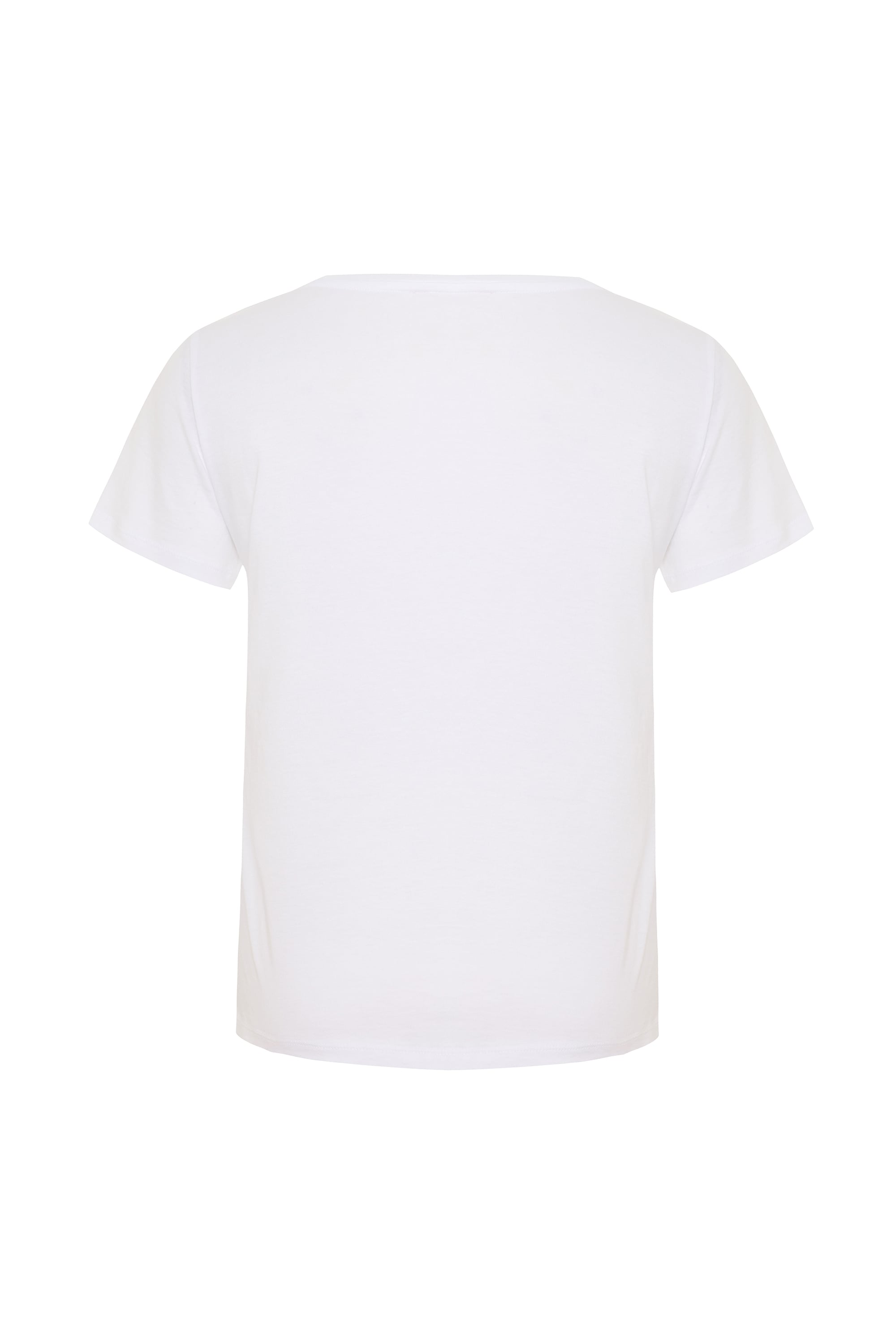 NAKIŞLI V YAKA T-SHIRT