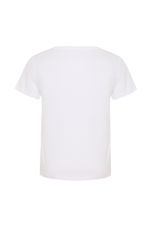 NAKIŞLI V YAKA T-SHIRT