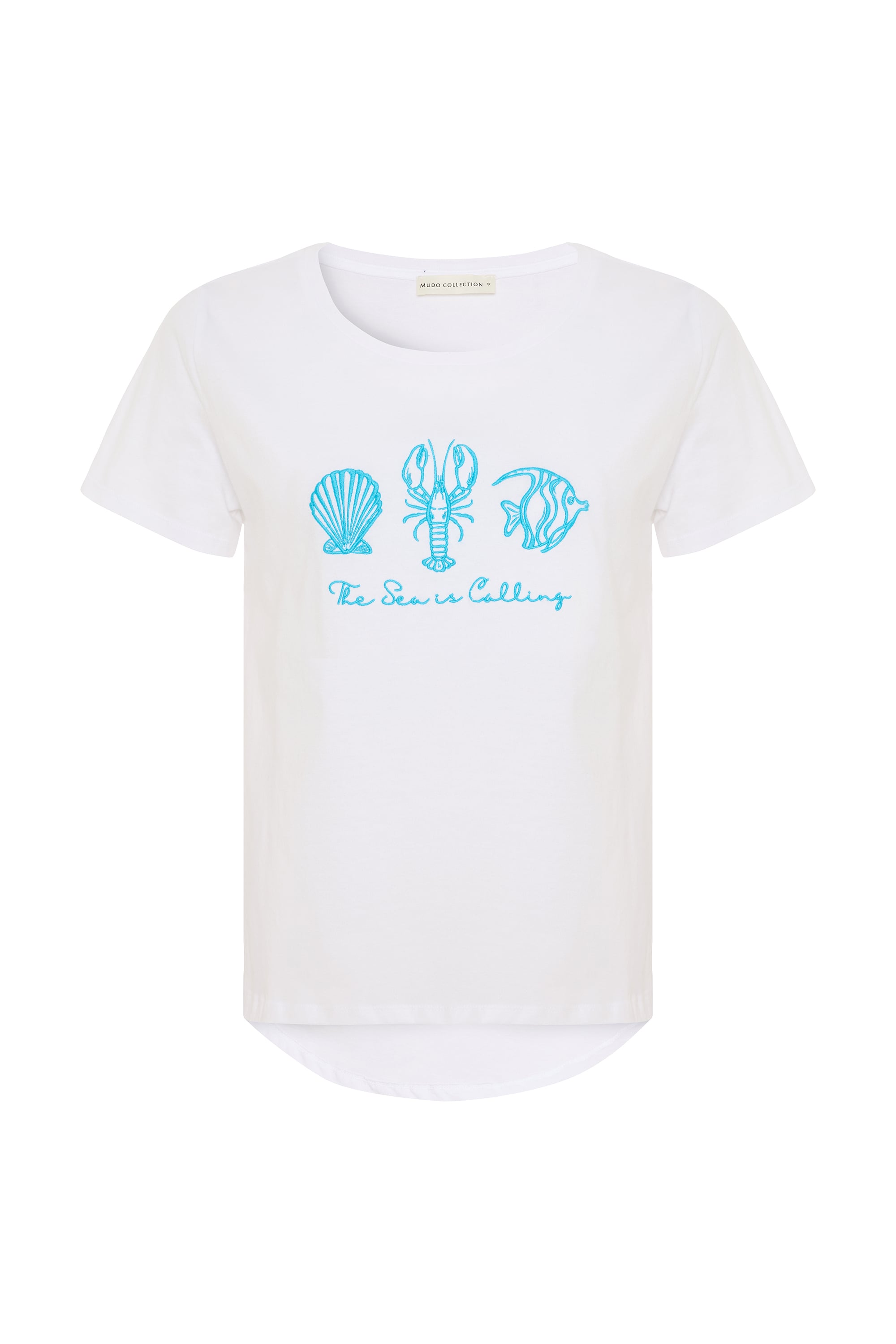 MARİN NAKIŞLI BİSİKLET YAKA T-SHIRT