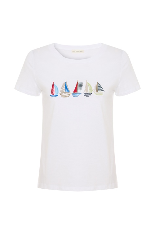  MARİN NAKIŞLI BİSİKLET YAKA T-SHIRT