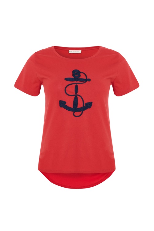  MARİN NAKIŞLI BİSİKLET YAKA T-SHIRT