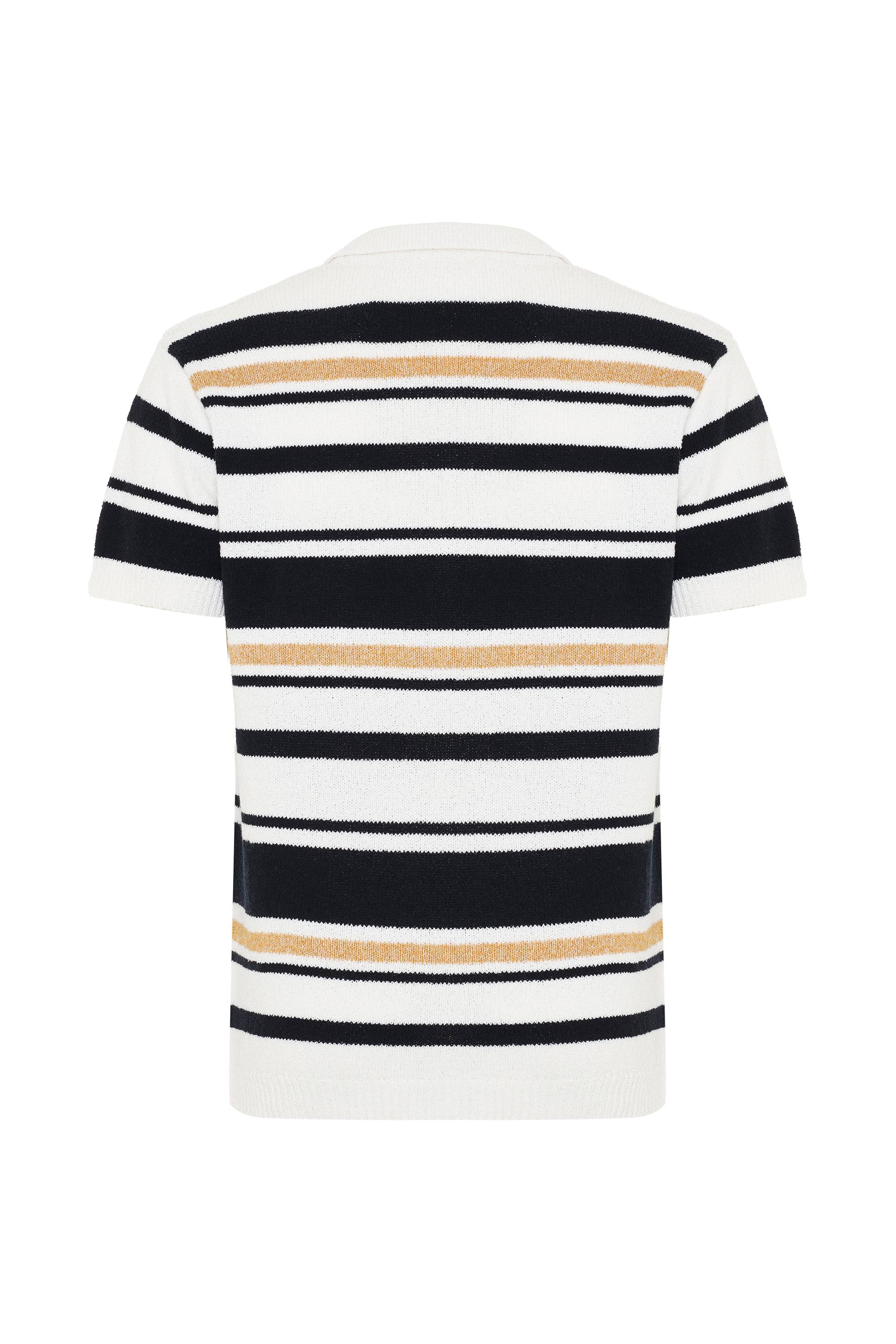 ÇİZGİLİ POLO YAKA KISA KOLLU TRİKO KAZAK